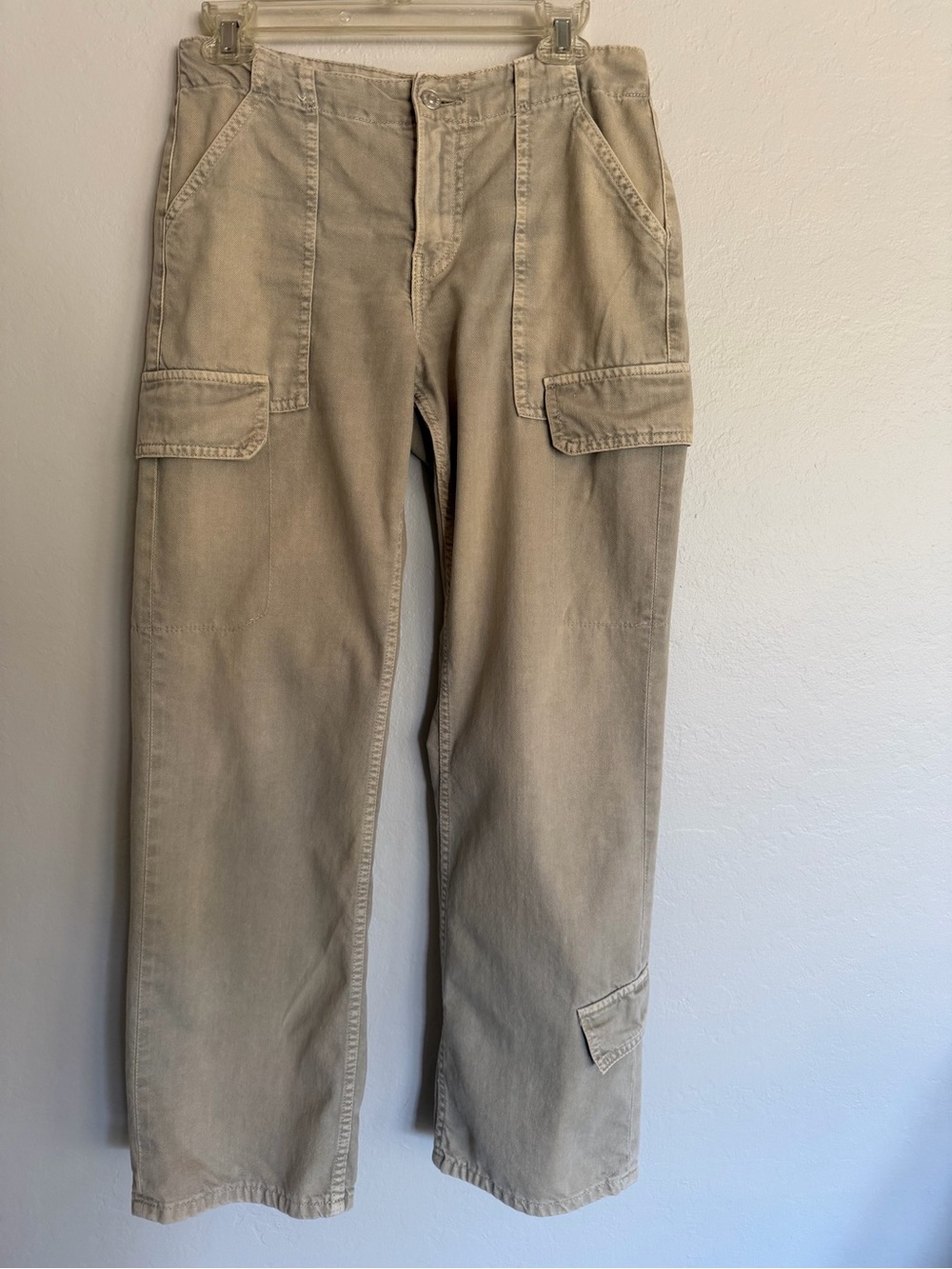 Women  Khaki Cargo Pants - Classic Utility Style